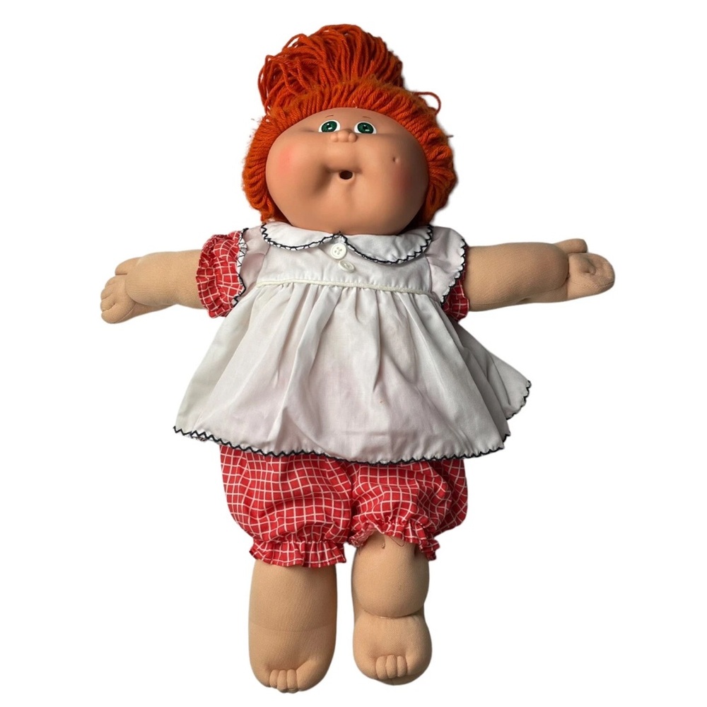 Cabbage Patch Kids Doll Vintage 1978/1982 Red Hair Green Eyes ponytail Overalls